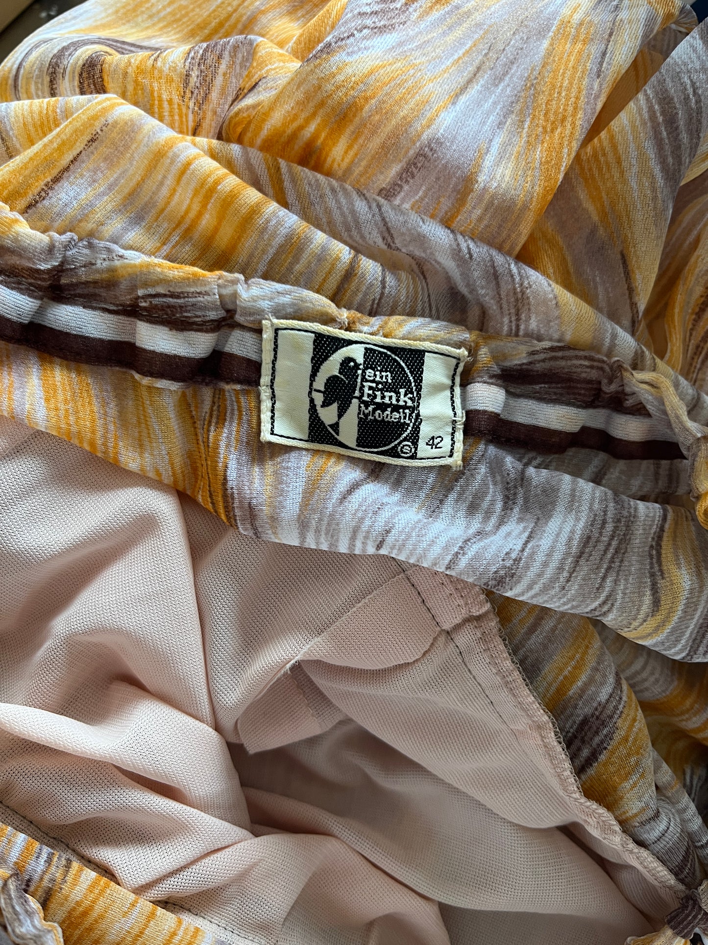 1 Spring Has Sprung Collection: 1970’s Sheer Feather Print Dress