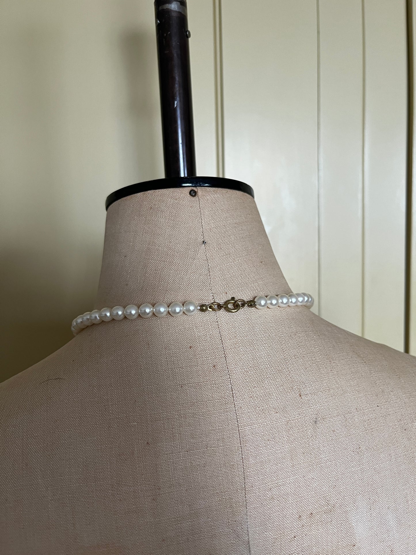 1950’s Short Faux Pearl and Ruby Necklace