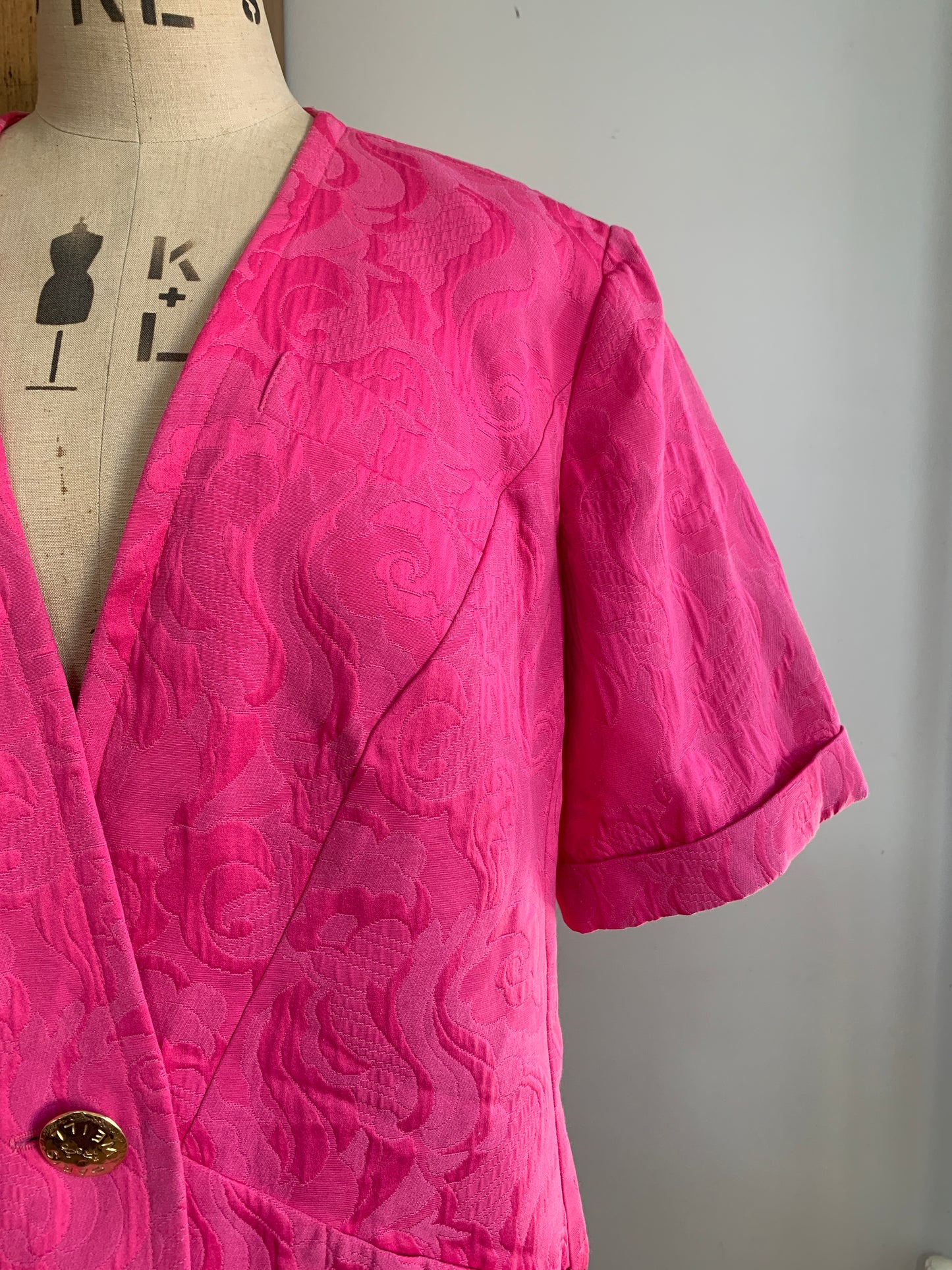 2 The French Finds Collection: Vintage French WEILL Paris Barbie Pink Jacquard Jacket