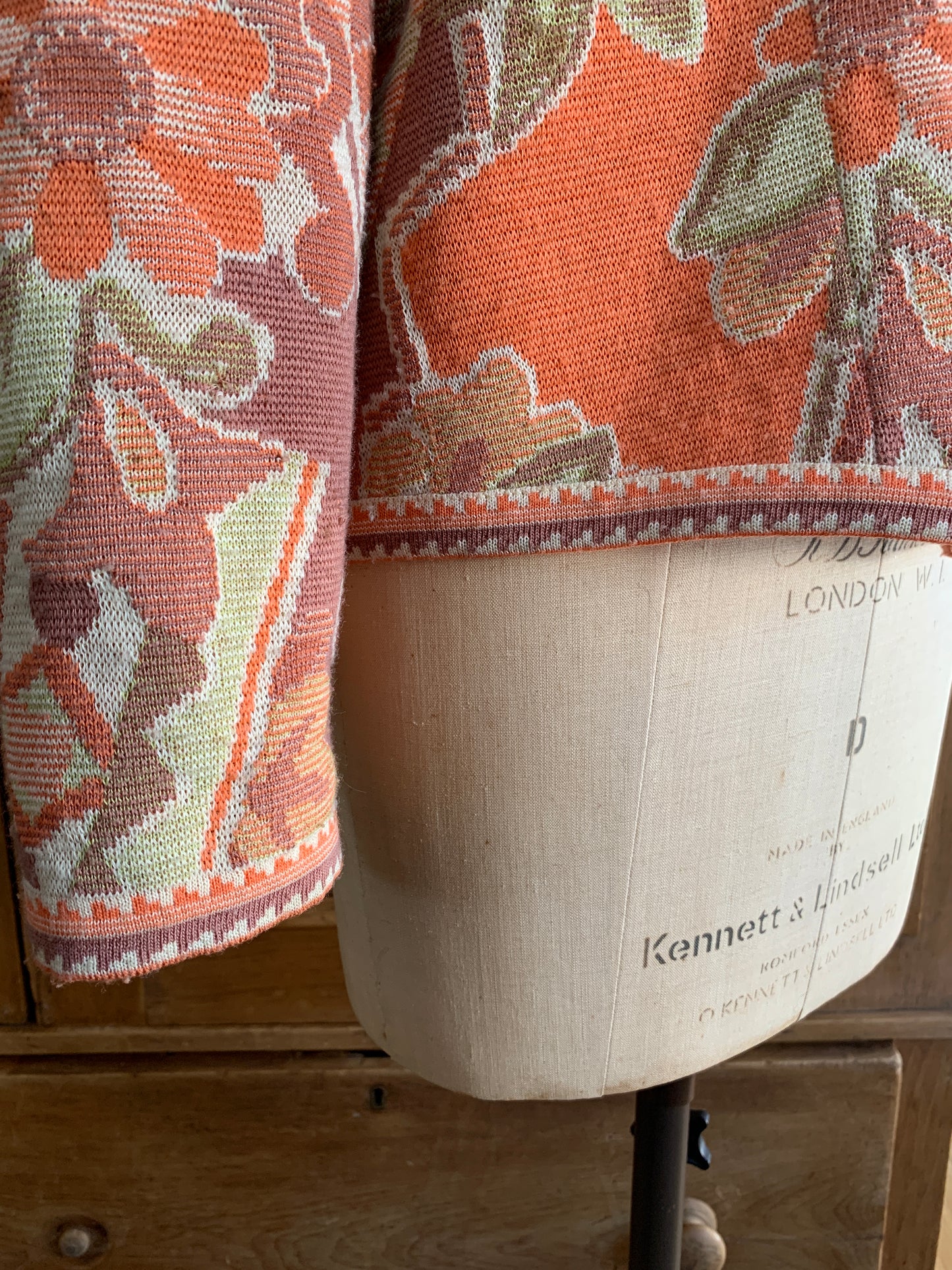 2 The French Finds Collection: Devernois Paris Peach Floral Woven Cardigan Jacket
