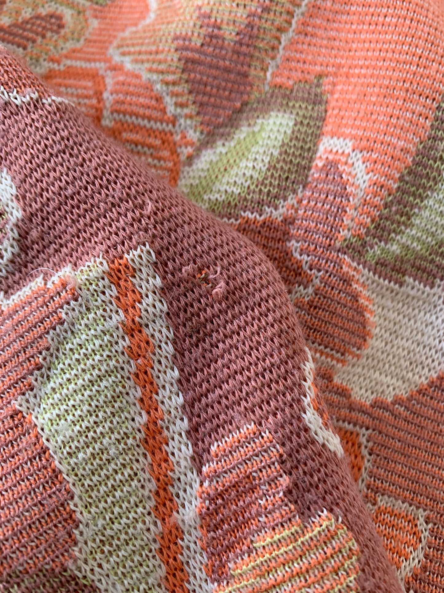 2 The French Finds Collection: Devernois Paris Peach Floral Woven Cardigan Jacket
