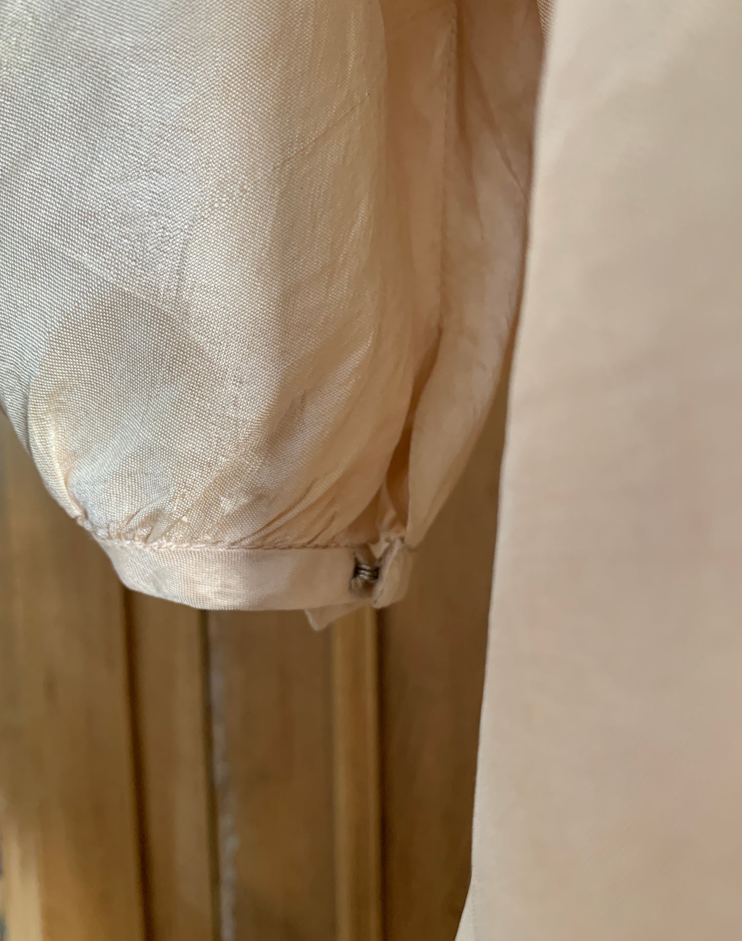 2 The French Finds Collection: Pearly Pink Silk Puff Sleeve Blouse