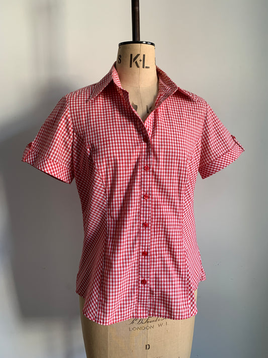 3 The Western Basics Collection: 50’s Style Red Gingham Fitted Shirt