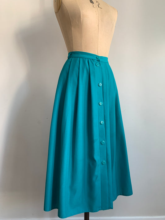 1.2 Late 80’s/early 90’s vintage St Michael’s turquoise button down full skirt