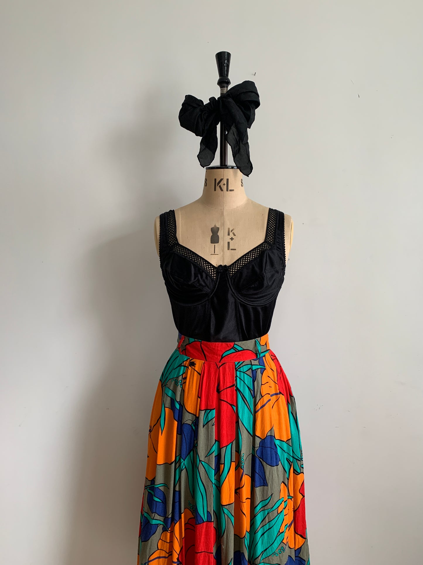 80’s/90’s Tropical Floral Full Skirt