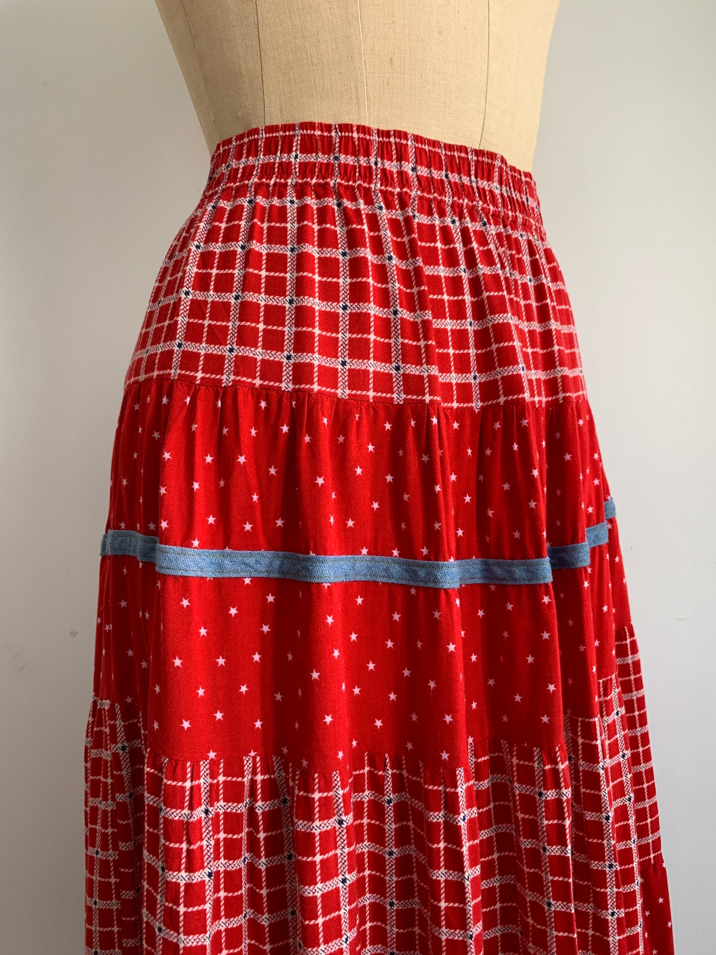 3 The Western Basics Collection: 90’s Western Prairie Tiered Maxi Skirt