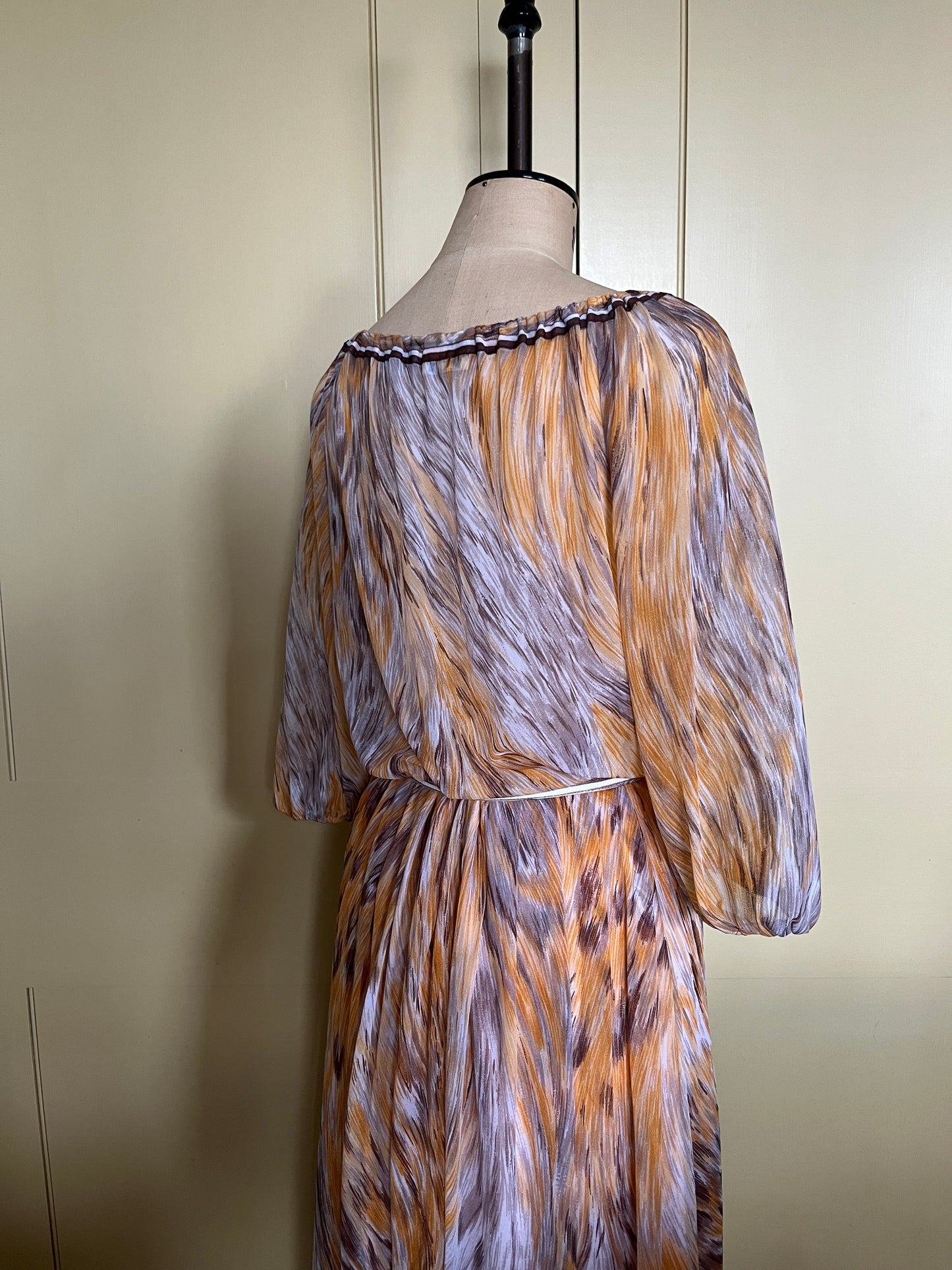 1 Spring Has Sprung Collection: 1970’s Sheer Feather Print Dress