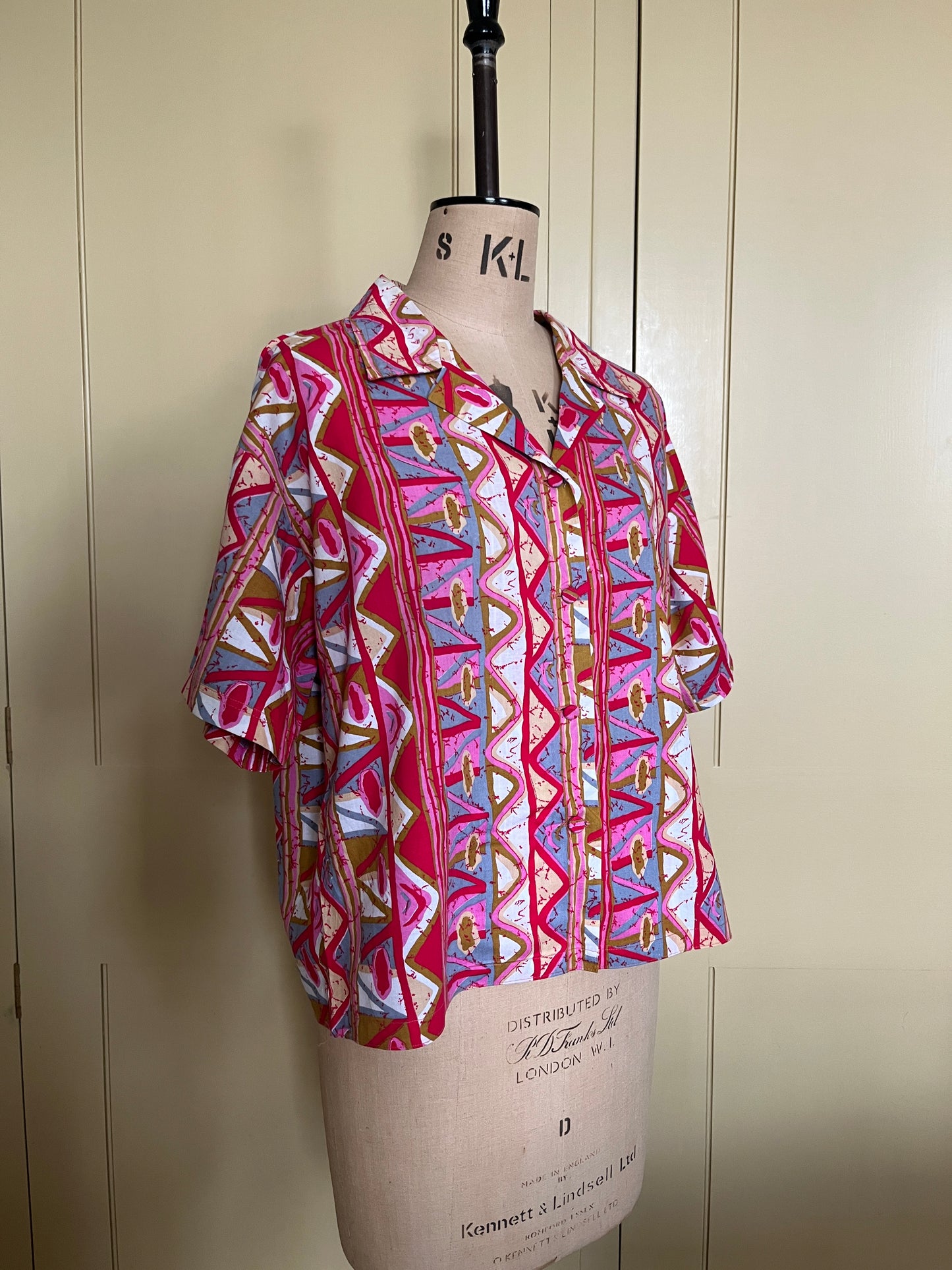 1 Spring Has Sprung Collection: 1950’s Pink Geometric Two Piece Skirt and Blouse Separates