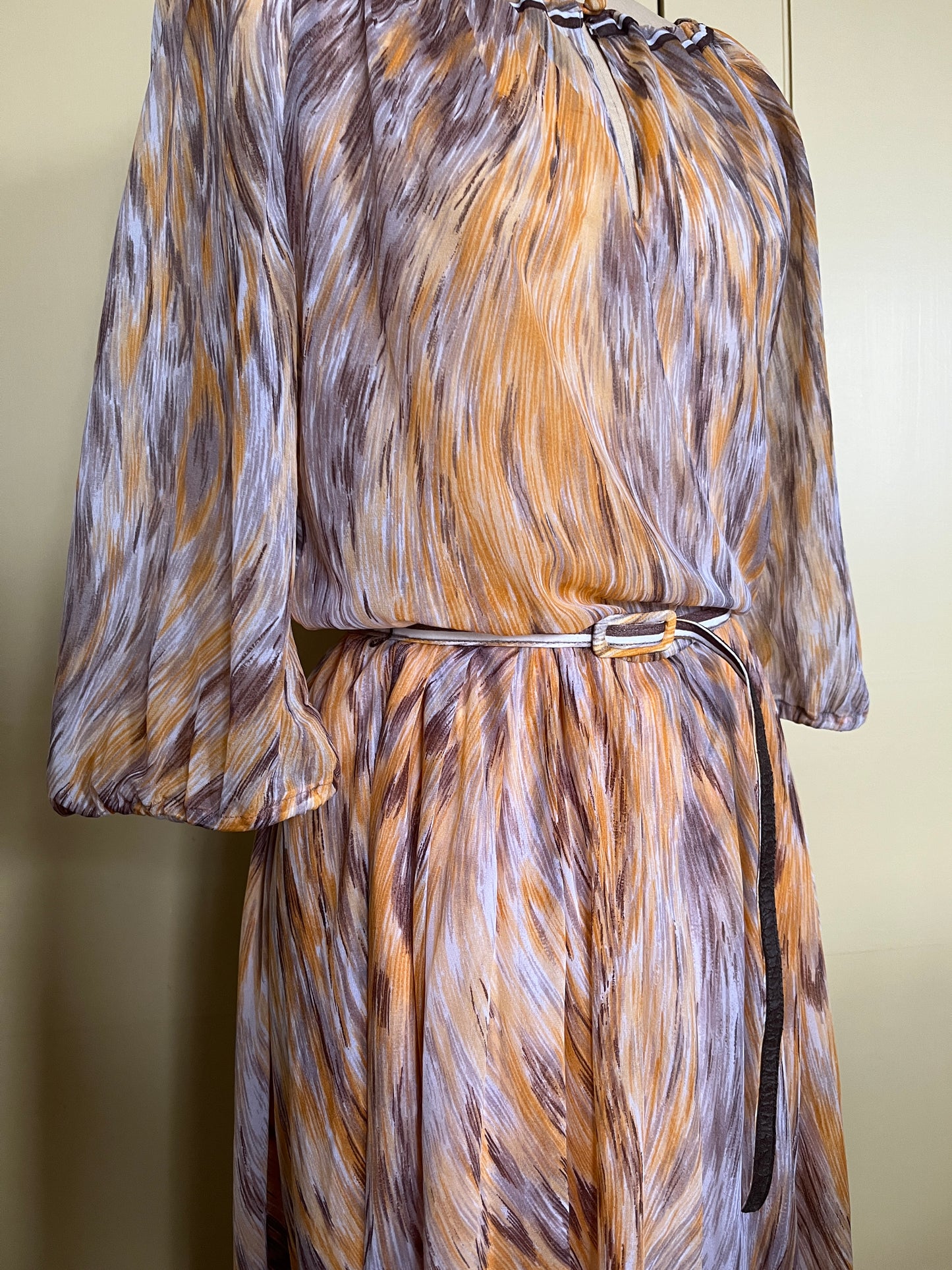 1 Spring Has Sprung Collection: 1970’s Sheer Feather Print Dress