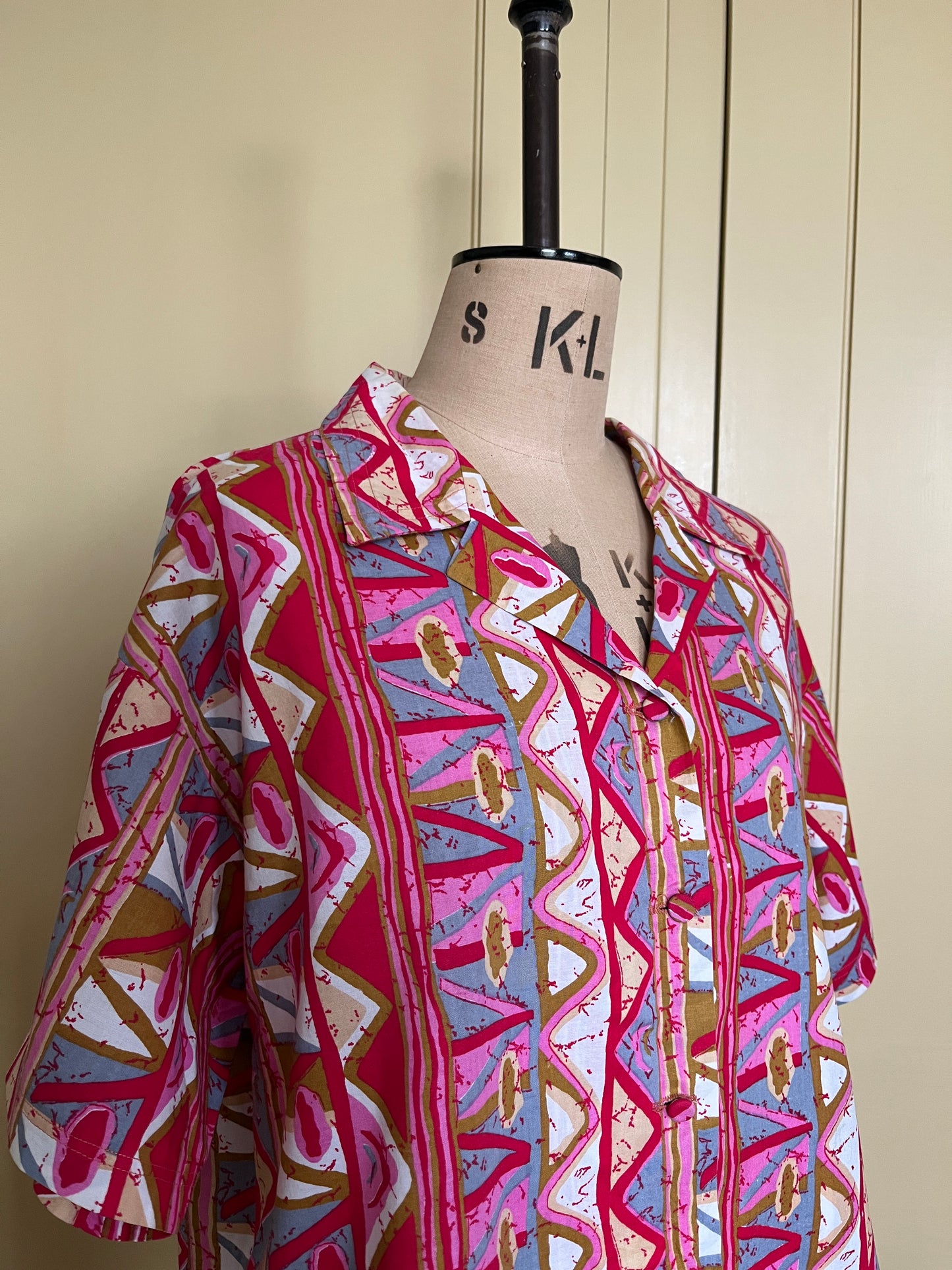 1 Spring Has Sprung Collection: 1950’s Pink Geometric Two Piece Skirt and Blouse Separates