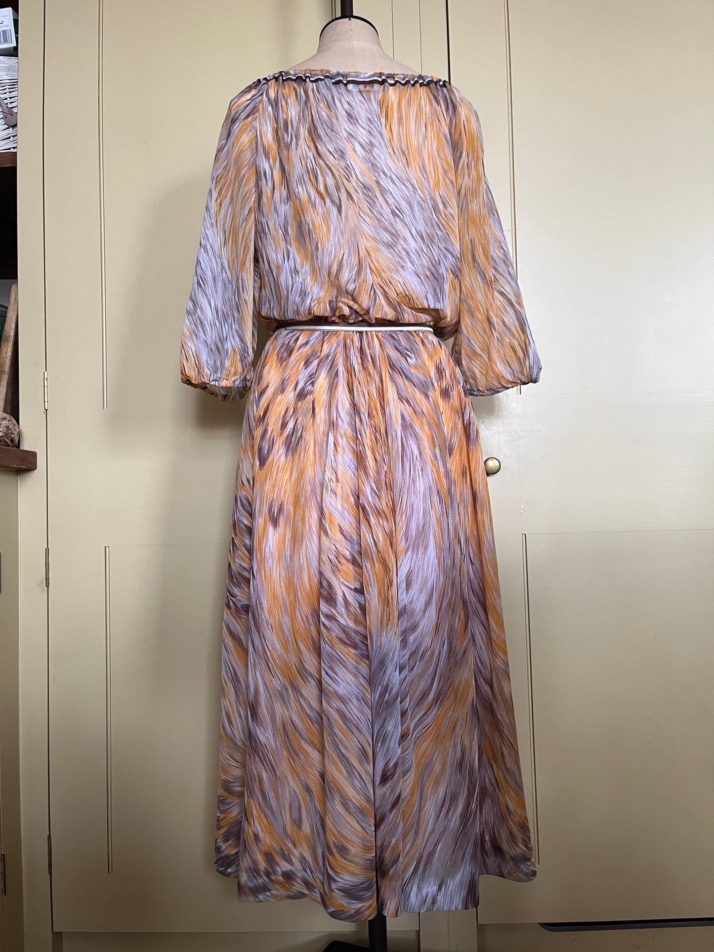 1 Spring Has Sprung Collection: 1970’s Sheer Feather Print Dress