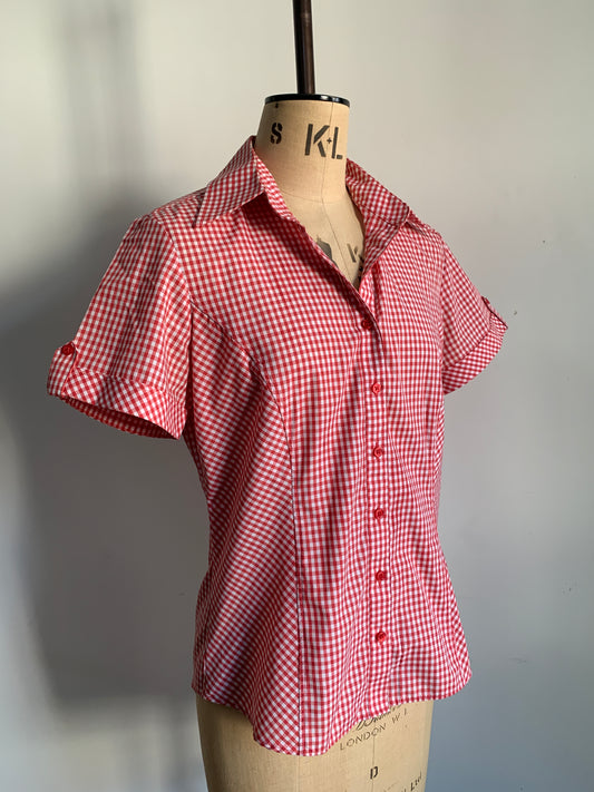 3 The Western Basics Collection: 50’s Style Red Gingham Fitted Shirt