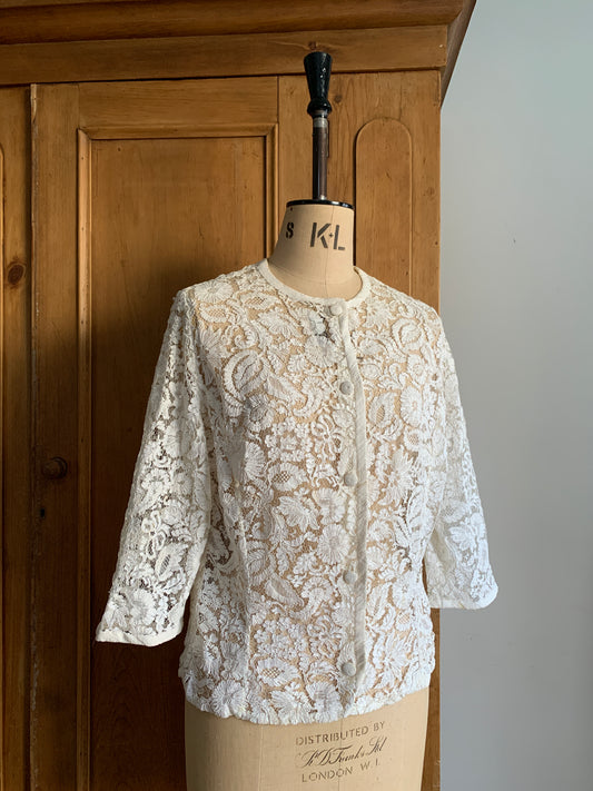 2 The French Finds Collection: 1950’s Cream Lace Blouse