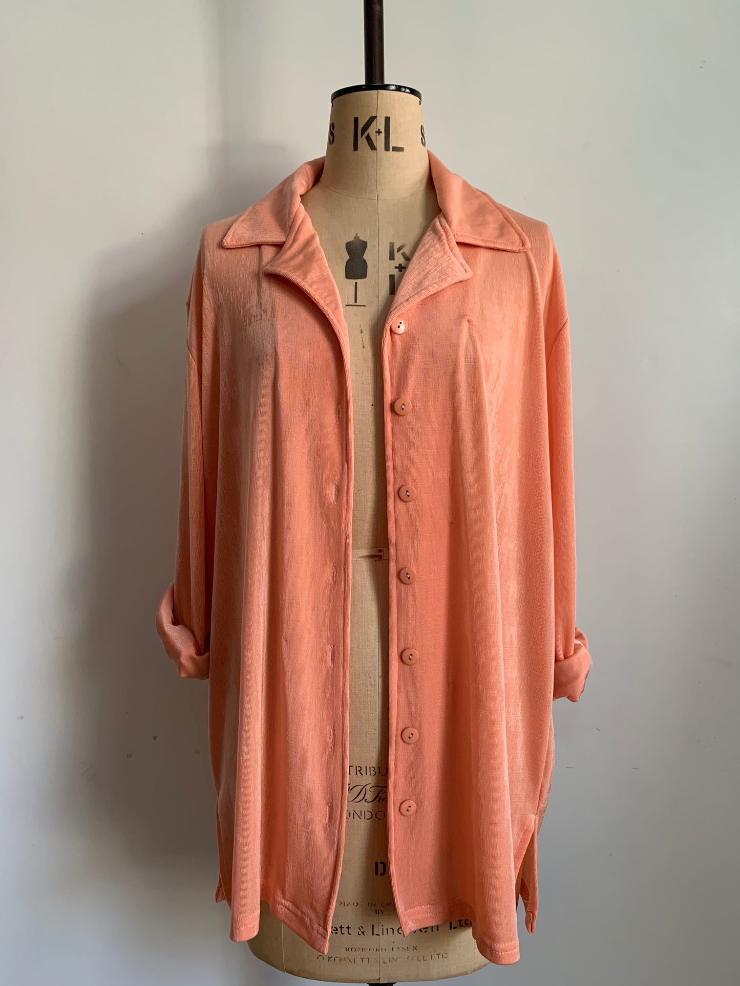 90’s Slinky Peach Oversized Shirt