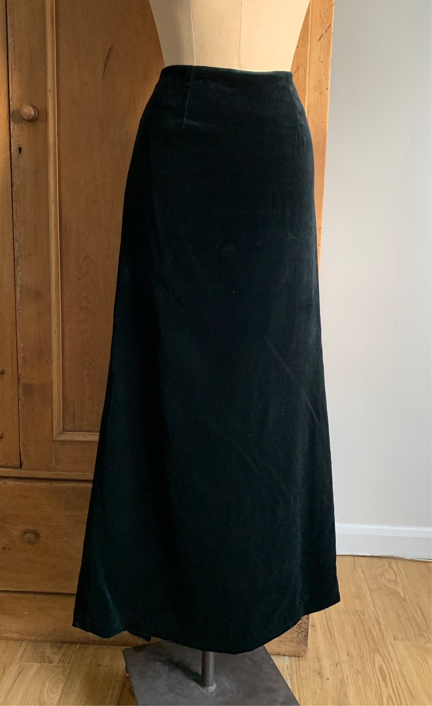 1 Party Time Pals Collection: 90’s ‘Monsoon’ Black Velvet Maxi Skirt